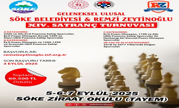 Söke’de Geleneksel Satranç Heyecanı Başlıyor