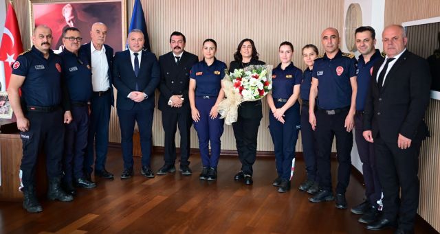 BAŞKAN ÇERÇİOĞLU İTFAİYE HAFTASI’NDA ATEŞ SAVAŞÇILARINI AĞIRLADI